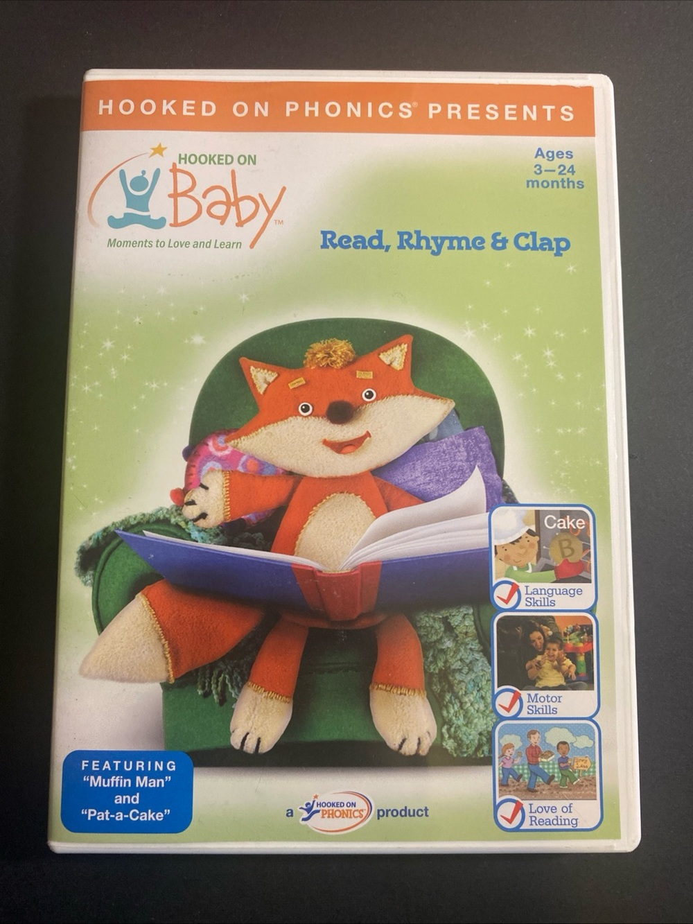 Hooked ON Phonics for Baby Read, Rhyme & Clap Learning DVD 2007 with insert book
